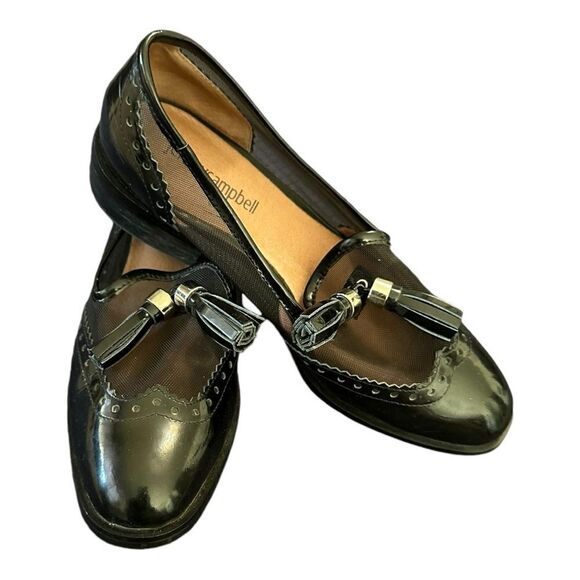 Jeffery Campbell | Patent Leather and Mesh Tassel Closed Toe Oxford Loafer | 6.5 - Picture 6 of 10